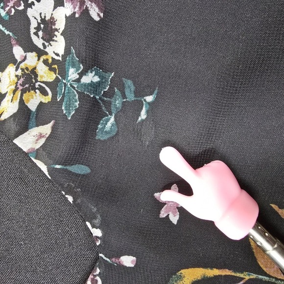 IZ Byer Top Women Medium Black Floral Ruffle Sleeves Lined Fairy Grunge Feminine - Picture 8 of 13